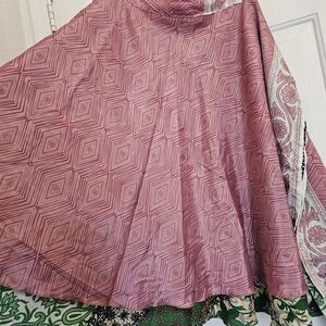 Pink Geometric A-Line Women's Skirt